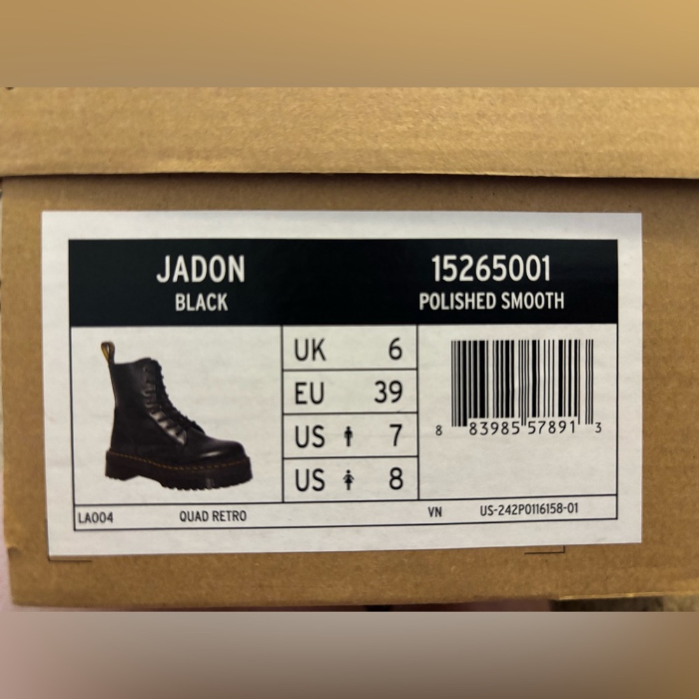 Dr. Martens Jadon Black Polished Boots